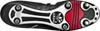 The underside of a black Adidas soccer cleat with red accents. Produktbild-Vorschau