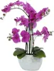 Kunst-Pflanze Orchidee ovaler Topf weiß hochglanz und lila Produktbild-Vorschau 4