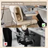 A collage showing two scenarios: a person working at a desk with a cat in a special chair attachment, and another person with a cat on a regular office chair. Anteprima dell’immagine prodotto