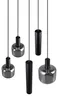Suspension MATARO noire et chromée, 5 x E27 x 10 W, métal, Voir les images du produit 2