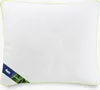A white quilted pillow with a green trim and a label indicating it is made of bamboo. Produktbild-Vorschau