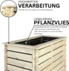 A close-up view of a wooden raised garden bed, highlighting its construction and features. Produktbild-Vorschau