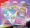 A product shot of a Pokemon TCG blister pack containing booster packs and stickers. Produktbild-Vorschau