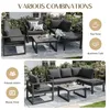 Collage of outdoor furniture arrangements and icons representing usage scenarios. Anteprima dell’immagine prodotto
