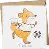 Mr. & Mrs. Panda Grußkarte Fuchs Fußball spielen - Weiß - Produktbild-Vorschau 1