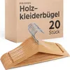 20 Kleiderbügel aus Holz mit Steg - 360° Drehbarer Haken Produktbild-Vorschau 1