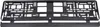 A black license plate holder and a separate bottom trim piece are shown against a white background. Produktbild-Vorschau