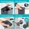 Collage showing features of a laundry hamper: opening the lid, carrying it, folding it, and near a washing machine. Podgląd zdjęcia produktu