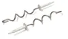 Two dough hooks for a hand mixer, with metal spiral arms and white plastic connectors, are displayed on a white background. Produktbild-Vorschau