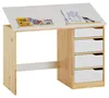 Kinderschreibtisch EMMA aus Kiefer Massivholz, natur/weiß - Produktbild-Vorschau 1