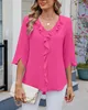 ASKSA Dámské tričko 3/4 rukáv Reschen Halenka V-Neck Letní Náhled obrázku produktu 5
