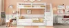 A bunk bed with a pull-out bed underneath, set in a child's room with a desk and decor. Podgląd zdjęcia produktu