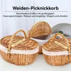 Weiden-Picknickkorb mit im Landhausstil, mit Deckel und Produktbild-Vorschau 7