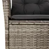 vidaXL 7-tlg. Garten-Essgruppe mit Kissen Grau Poly Rattan Produktbild-Vorschau 6