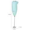 A mint green electric milk frother with dimensions indicated. Produktbild-Vorschau