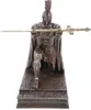 A bronze-colored statue of a Roman centurion kneeling and holding a sword. Produktbild-Vorschau