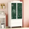 vidaXL Kreidetafel Kleiderschrank mit Tür ROROS Weiß 90 x Produktbild-Vorschau 2