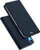 A dark blue flip case for a smartphone is shown against a white background. Produktbild-Vorschau