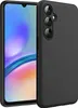 A black phone case is shown on a white background, with a smartphone partially visible on the left. Produktbild-Vorschau