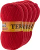 5 x 100g Strickgarn TERA Uni 333 tomatenrot Produktbild-Vorschau