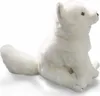 A white plush arctic fox is sitting on a white background. Produktbild-Vorschau