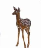 A metal garden stake shaped like a fawn, with a rusty finish and white spots. Produktbild-Vorschau