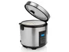 A digital rice cooker with its lid open, showing rice inside, against a white background. Produktbild-Vorschau