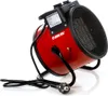 A red electric heater with a black cord and plug is shown against a white background. Náhled obrázku produktu
