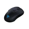A black wireless gaming mouse with a blue illuminated logo on a white background. Produktbild-Vorschau