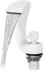 A white waterfall faucet with water flowing from it, isolated on a white background. Podgląd zdjęcia produktu