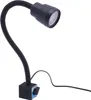 A black LED machine lamp with a flexible gooseneck and a magnetic base with a blue accent. Produktbild-Vorschau
