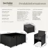 Product information and dimensions for a rattan seating set. Náhled obrázku produktu
