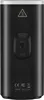 The back of a black cylindrical electronic device with a silver top. Produktbild-Vorschau