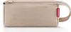 A close-up, studio shot of a beige toiletry bag. Anteprima dell’immagine prodotto