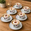 12tlg Cappuccinotassen Set Caffee Amore 200ml Herz-Dekor Produktbild-Vorschau 3