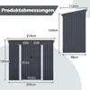 Diagram showing the dimensions of a garden shed. Produktbild-Vorschau