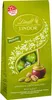 A green bag of Lindt Lindor Pistachio chocolates with a cut-out window showing the chocolates and pistachios. Produktbild-Vorschau