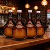 4er Set Bier-Glasflaschen Growler (1 L) – bernsteinfarbene Produktbild-Vorschau 2