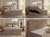 MKS MEBLE Boxspringbett 200x200 Braun Cord, Boxspringbett Produktbild-Vorschau 3