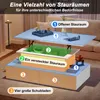 A diagram illustrating different storage compartments of a coffee table. Produktbild-Vorschau