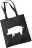 Huuraa Jutebeutel Schwein Silhouette 10 Liter Black Produktbild-Vorschau 1
