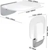 Diagram showing the dimensions of a wall-mounted folding shower seat. Anteprima dell’immagine prodotto