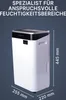A white dehumidifier with dimensions indicated by lines and text. Anteprima dell’immagine prodotto