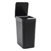 A black automatic trash can with its lid open, shown against a white background. Náhled obrázku produktu