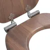 Asiento de inodoro con cierre suave, color marrón, 44 x 38 Vista previa de la imagen del producto 4