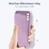 A hand holding a purple phone case. Produktbild-Vorschau