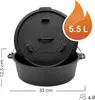 FireRocket Dutch Oven 6qt 5,5L ohne Füße Premium Gusseisen Produktbild-Vorschau 2
