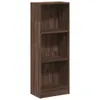 A tall, narrow, three-shelf bookcase with a wood grain texture. Podgląd zdjęcia produktu