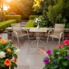 Ein Set Gartenmöbel: ein Glastisch, 2 Stühle für die Produktbild-Vorschau 2