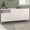 Buffet MORPHOS - L 150 x P 40 x H 74,5 cm - Blanc/Chêne - 3 Voir les images du produit 10